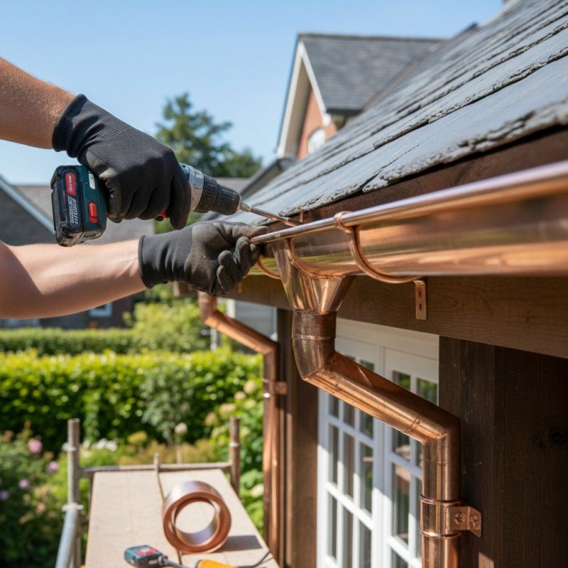 Copper Gutter Service detail
